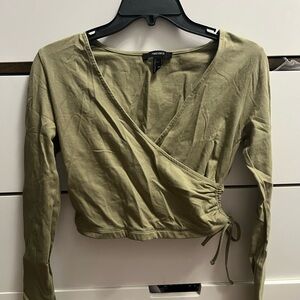 Forever 21 Olive Green Wrap Crop Top